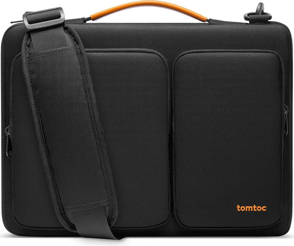 תיק כתף למחשב נייד tomtoc Defender A42 בגודל 15.6-16.2 אינץ' בצבע שחור