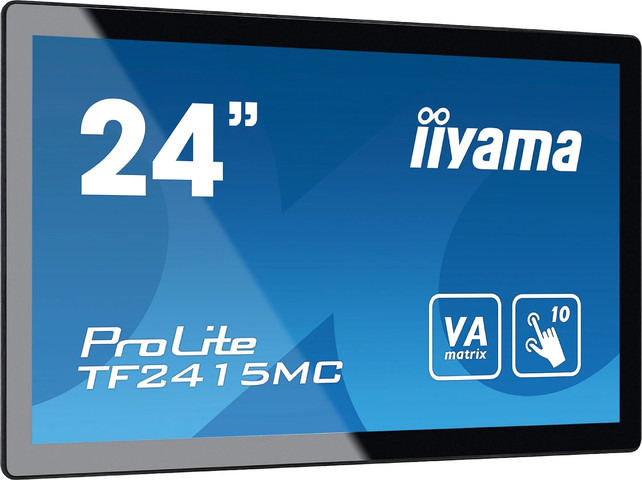 מסך מגע תעשייתי iiyama ProLite TF2415MC-B2 בגודל 23.8” בטכנולוגיית PCAP עם תמיכה במגע דרך זכוכית
