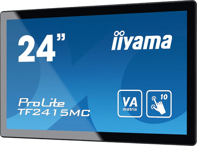 מסך מגע תעשייתי iiyama ProLite TF2415MC-B2 בגודל 23.8” בטכנולוגיית PCAP עם תמיכה במגע דרך זכוכית