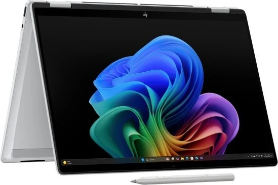 מחשב נייד עם מסך מגע HP OmniBook X Flip Next Gen AI 14-FM0002NJ / BS9X4EA - צבע Glacier Silver - עט HP כלול באריזה