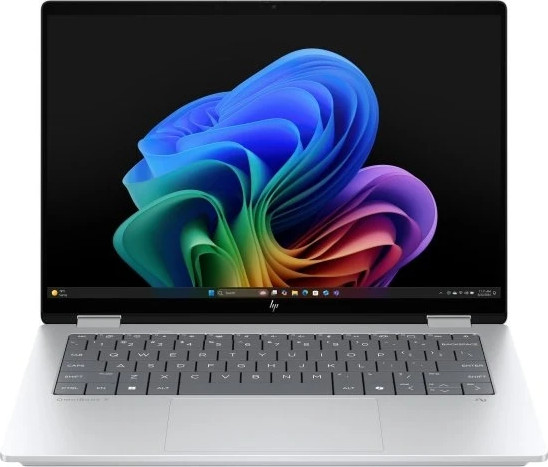 מחשב נייד עם מסך מגע HP OmniBook X Flip Next Gen AI 14-FM0012NJ / BS9Y1EA - צבע Glacier Silver - עט HP כלול באריזה