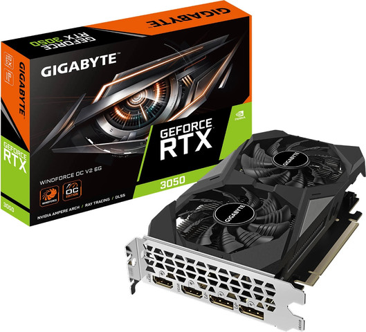 כרטיס מסך Gigabyte GeForce RTX 3050 WINDFORCE OC V2 6G GV-N3050WF2OCV2-6GD