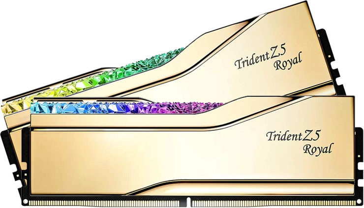 זיכרון G.Skill Trident Z5 Royal DDR5 64GB (2x32GB) 6000 CL28 בצבע זהב