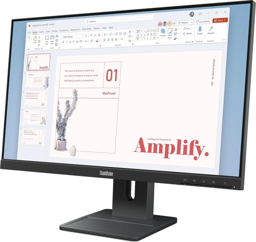 מסך מחשב Lenovo ThinkVision E24-40 בצבע שחור עורב