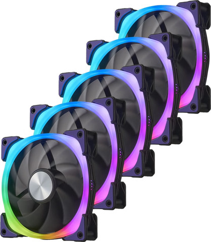 מאוורר Super Flower NEON ARGB 120mm צבע שחור 5xמאווררים