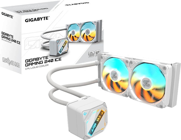 קירור נוזלי למעבד Gigabyte GAMING 240 ICE בצבע לבן