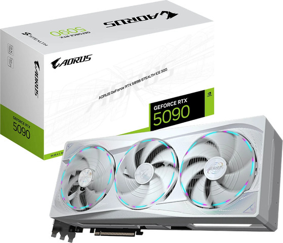 כרטיס מסך Gigabyte AORUS GeForce RTX 5090 STEALTH ICE 32G GV-N5090AORUSST ICE-32GD