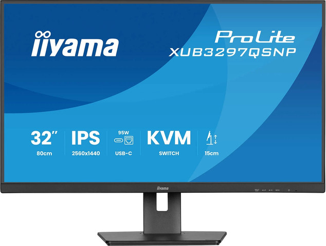 מסך מחשב IIYAMA ProLite XUB3297QSNP-B1 בגודל 32 אינץ' בצבע שחור