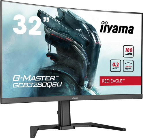 מסך מחשב קעור IIYAMA G-Master GCB3280QSU-B2 בגודל 31.5 אינץ' בצבע שחור