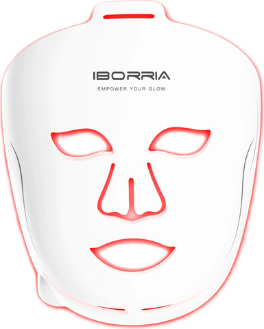 מסכת לד לטיפול פנים IBORRIA M5 Liquid Silicone LED Face Mask בצבע לבן
