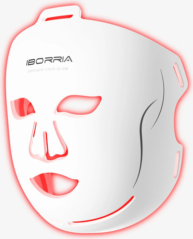 מסכת לד לטיפול פנים IBORRIA M5 Liquid Silicone LED Face Mask בצבע לבן