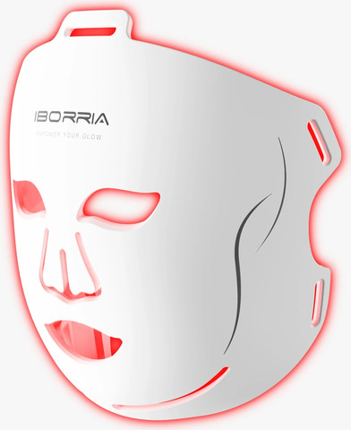 מסכת לד לטיפול פנים IBORRIA M5 Liquid Silicone LED Face Mask בצבע לבן