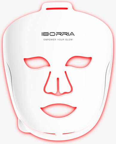 מסכת לד לטיפול פנים IBORRIA M5 Liquid Silicone LED Face Mask בצבע לבן