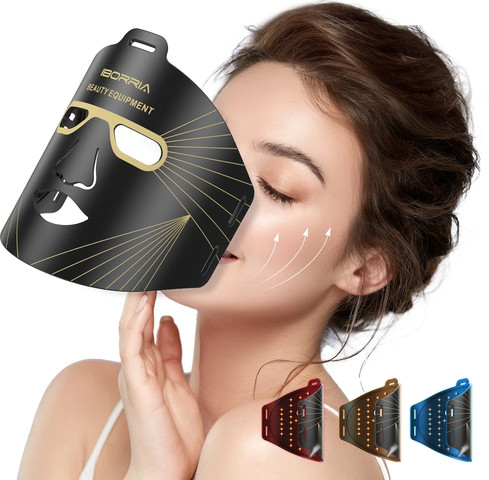 מסכת לד לטיפול פנים Iborria M226-2 LED FACE MASK בצבע שחור