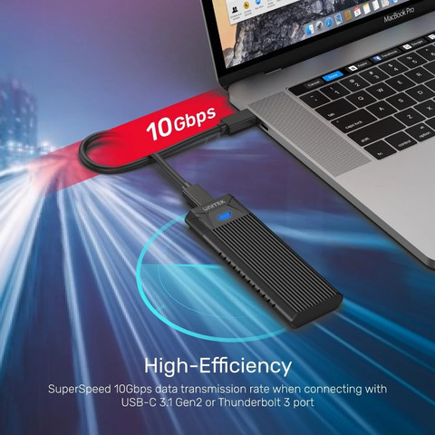 מארז חיצוני לכונן UNITEK SolidForce PCIe / NVMe M.2 SSD Lite