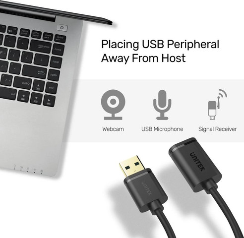 כבל USB 3.0 מאריך 1 מ' UNITEK בצבע שחור