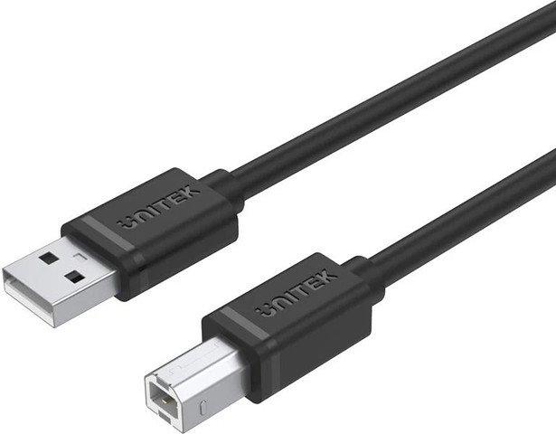 כבל טעינה USB 2.0 ל-USB-B באורך 2 מטר UNITEK בצבע שחור