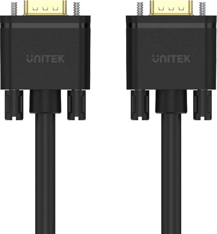 כבל VGA UNITEK HD15 (M) ל-VGA (M) באורך 10 מטר בצבע שחור