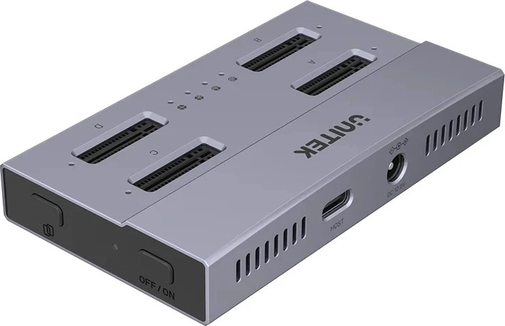 תחנת עגינה UNITEK S1243 ל-4 דיסקים קשיחים M.2 SSD בחיבור USB4