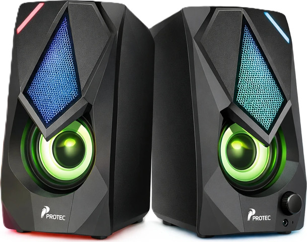 רמקולים חיצוניים Protec DM502 2.0 עם תאורת RGB