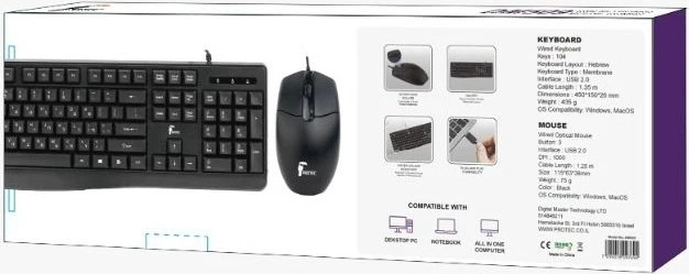 מקלדת ועכבר חוטיים PROTEC DM509 – USB Combo