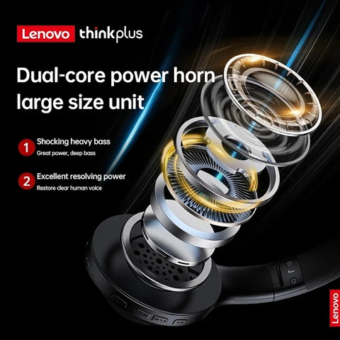 אוזניות אלחוטיות Lenovo ThinkPlus TH10 בצבע שחור
