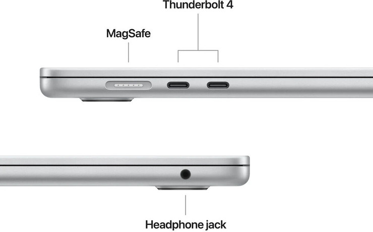 מחשב Apple MacBook Air 13 M5 Chip 10-Core CPU, 10-Core GPU, 1TB SSD Storage, 16GB Unified Memory - צבע Silver - מקלדת עברית / אנגלית - דגם Z1L1000E7