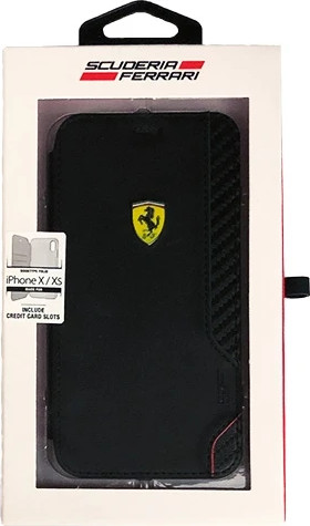 כיסוי טלפון CG MOBILE iPhone X/XS FERRARI ON TRACK צבע קרבון