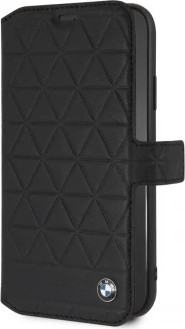 כיסוי עור ספרי BMW Hexagon עבור iPhone XS MAX צבע שחור