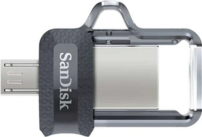זיכרון נייד SanDisk Ultra OTG Dual Drive m3.0 - דגם SDDD3-064G-G46 - נפח 64GB - צבע אפור