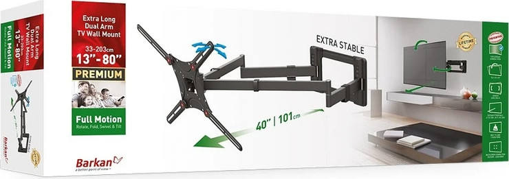 זרוע ברקן כפולה 4 תנועות ארוכה במיוחד Barkan BM464XL