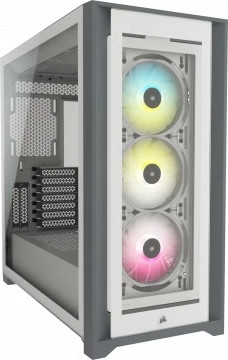 מארז מחשב Corsair iCUE 5000X RGB TG בצבע לבן