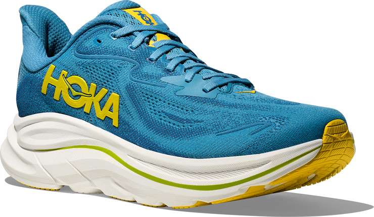 HOKA CLIFTON WIDE 10 - נעלי ספורט גברים הוקה קליפטון 10 רחבות בצבע תכלת צהוב