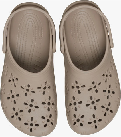 Crocs Classic Floral Cut Out Clog - כפכפי קרוקס לנשים בצבע טאופ