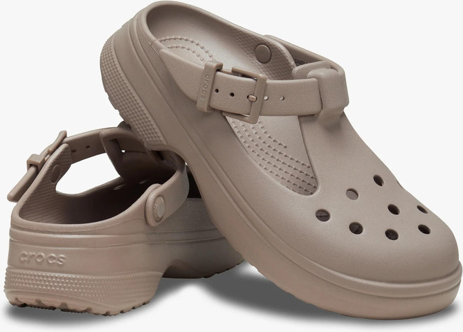 Crocs Classic Mary Jane Clog - כפכפי קרוקס לנשים מרי ג'ין בצבע טאופ