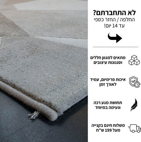 שטיח רך ועמיד בעיצוב גיאומטרי עכשווי – דגם דטרויט 10
