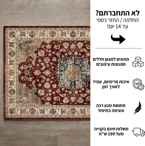שטיח מהודר עם נוכחות מודרנית ועיטורים קלאסיים – דגם קולורדו 05
