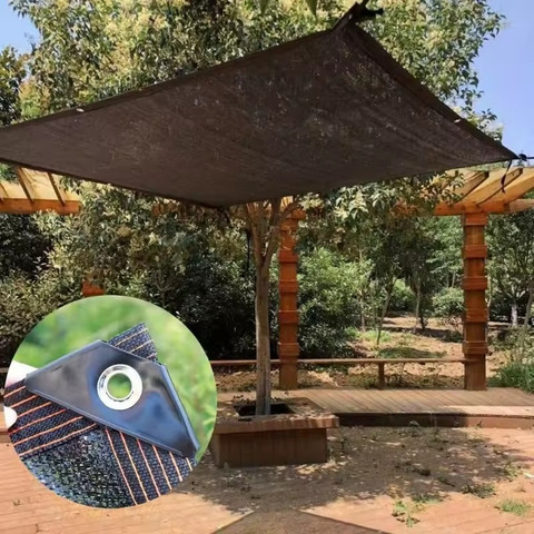 רשת הצללה - רשת צל מקצועית לחצר, לגינה ולמרפסת 3 x3 מטר (בצבע שחור) | 90% הצללה