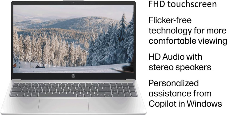 מחשב נייד עודפי מלאי HP 15-FD0150 Core™ i5-1334U 512GB SSD 16GB 15.6" (1920×1080) TOUCHSCREEN WIN11