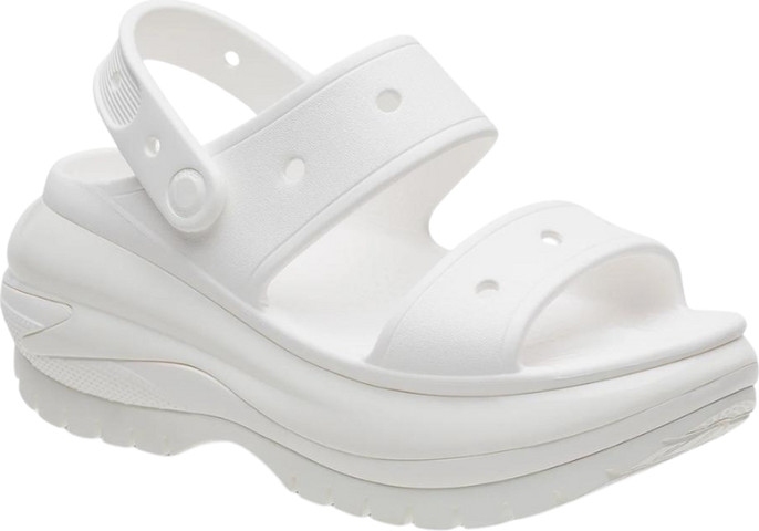 Crocs Classic Mega Crush Sandal - סנדל פלטפורמה קרוקס לנשים בצבע עצם