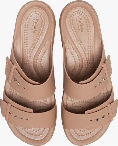Crocs Brooklyn Sandal - כפכפי פלטפורמה ברוקלין לנשים בצבע לאטה