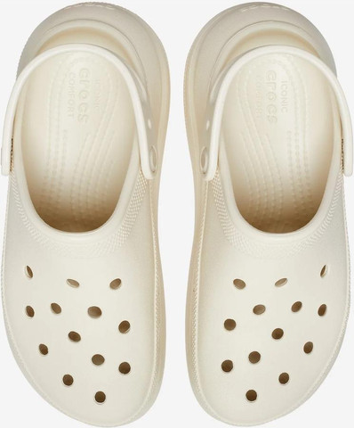 Crocs Classic Crush Clog - כפכפי פלטפורמה קרוקס קראש לנשים בצבע קרם