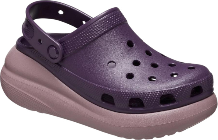 Crocs Classic Crush Clog - כפכפי פלטפורמה קרוקס קראש לנשים בצבע סגול כהה