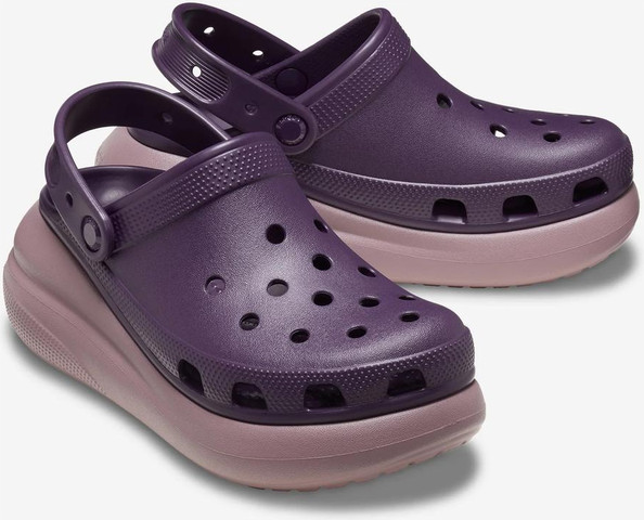 Crocs Classic Crush Clog - כפכפי פלטפורמה קרוקס קראש לנשים בצבע סגול כהה