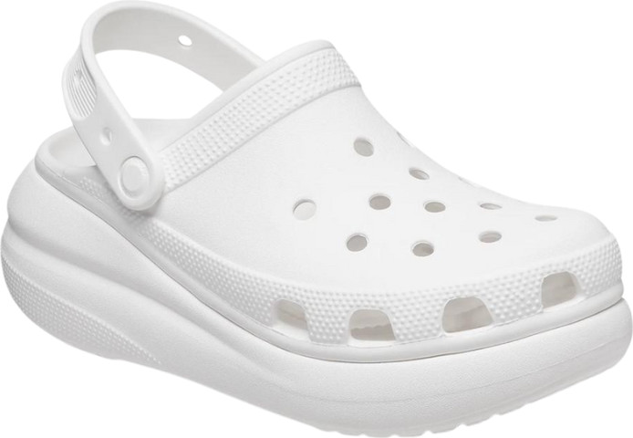 Crocs Classic Crush Clog - כפכפי פלטפורמה קרוקס קראש לנשים בצבע לבן