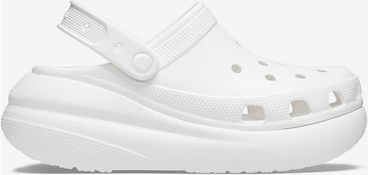 Crocs Classic Crush Clog - כפכפי פלטפורמה קרוקס קראש לנשים בצבע לבן