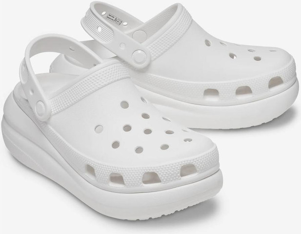 Crocs Classic Crush Clog - כפכפי פלטפורמה קרוקס קראש לנשים בצבע לבן