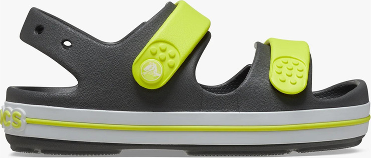 Crocs Crocband Cruiser Sandal T - סנדלי קרוקבנד לילדים בצבע אפור/ירוק זרחני מידות קטנות