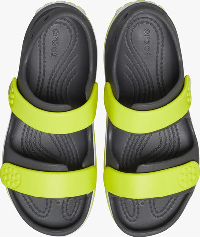 Crocs Crocband Cruiser Sandal T - סנדלי קרוקבנד לילדים בצבע אפור/ירוק זרחני מידות קטנות