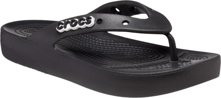 Crocs Classic Platform Flip - כפכפי אצבע פלטפורמה לנשים קרוקס בצבע שחור